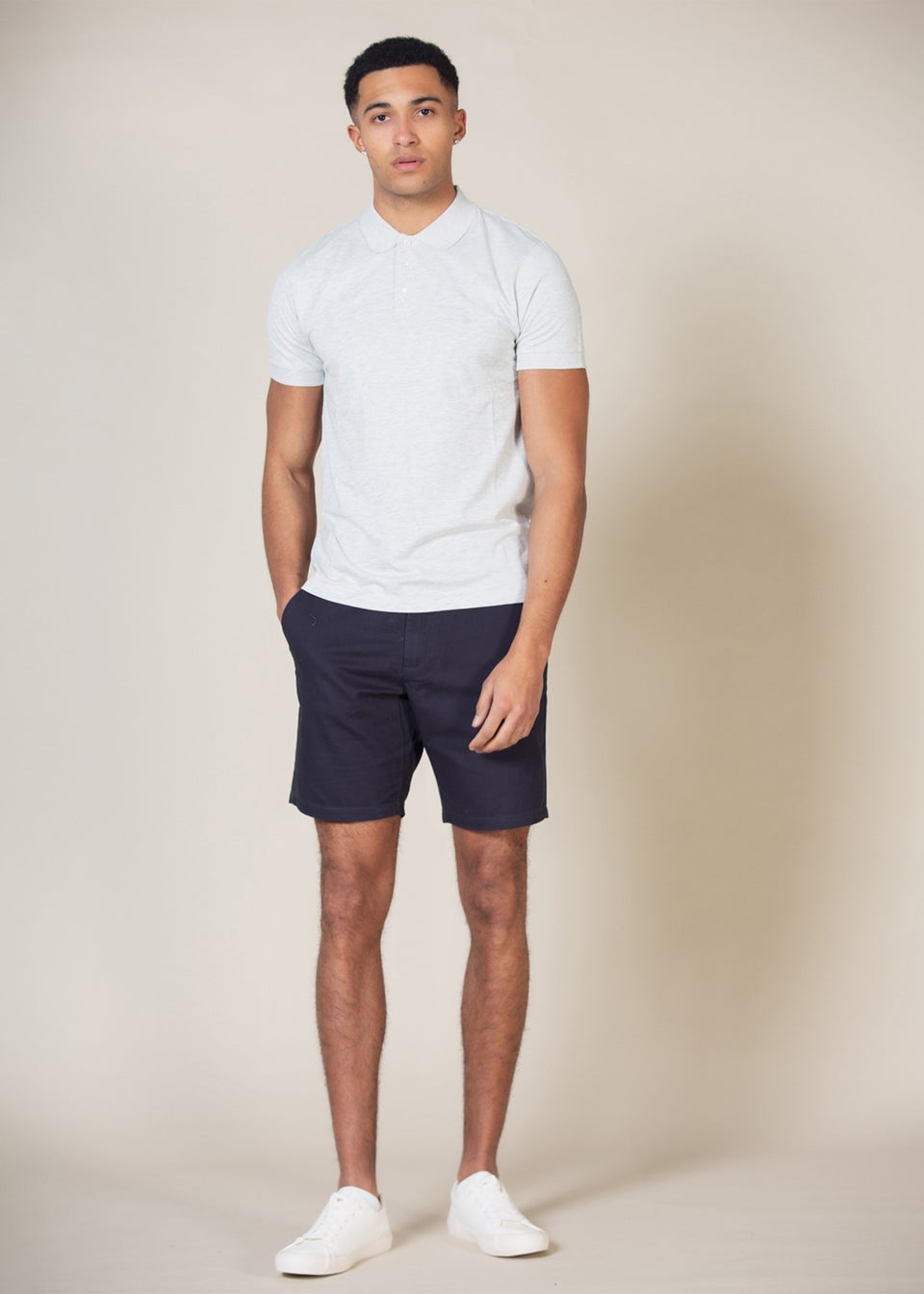 French Connection Navy Cotton Chino Shorts 2 Pack