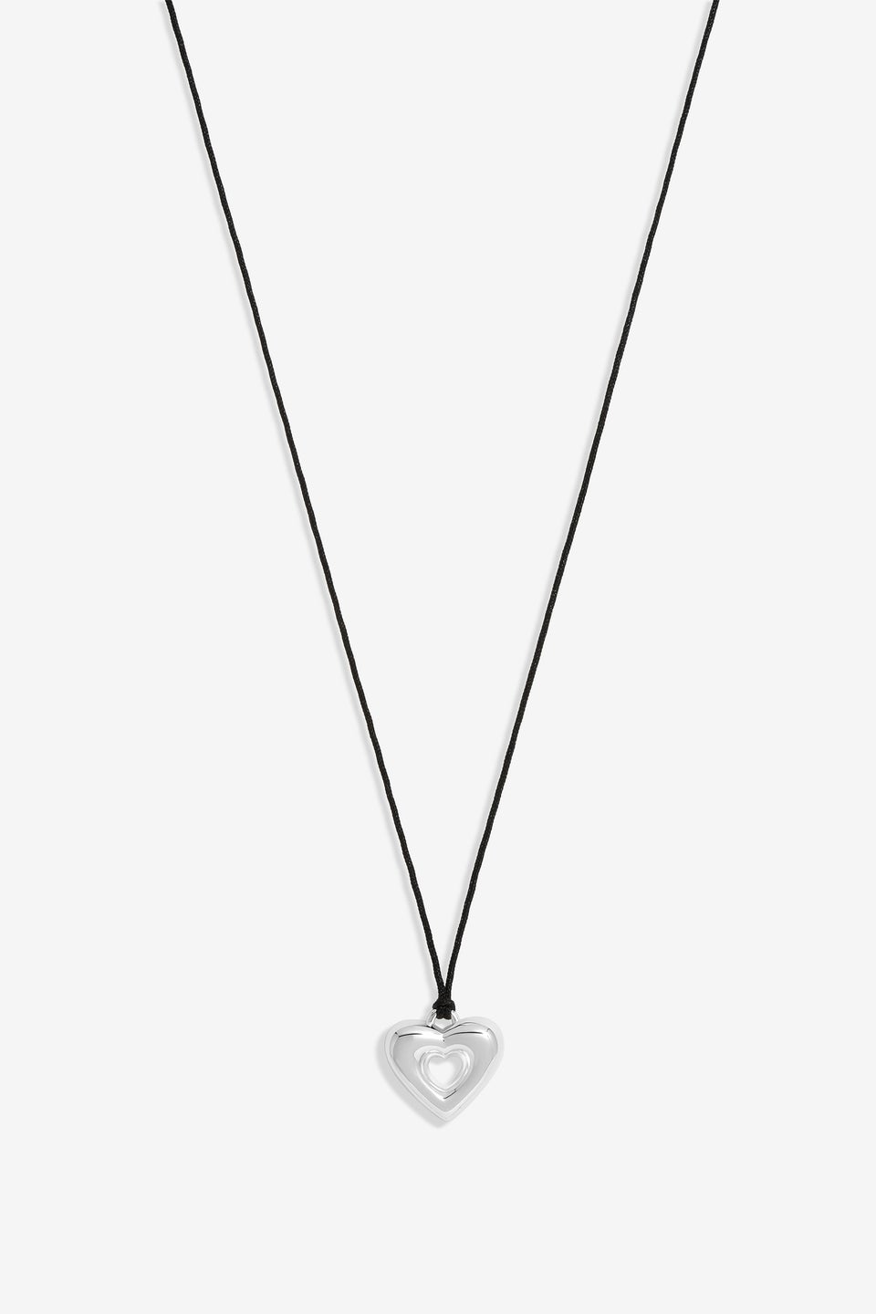 Simply Silver Sterling Silver 925 Cord Heart Pendant