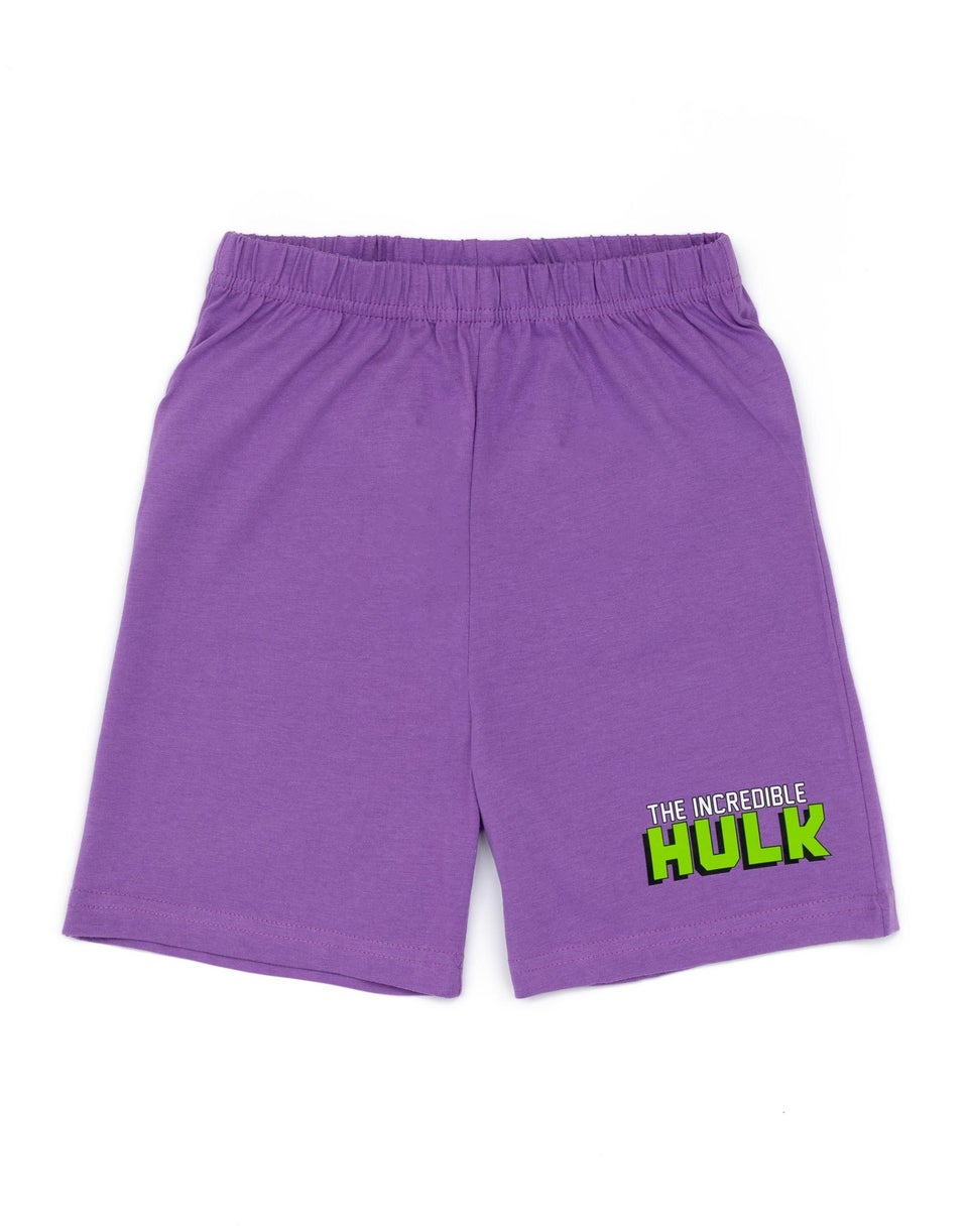 Disney Marvel Hulk Kids Shortie Purple Pyjamas (2-8 Years)