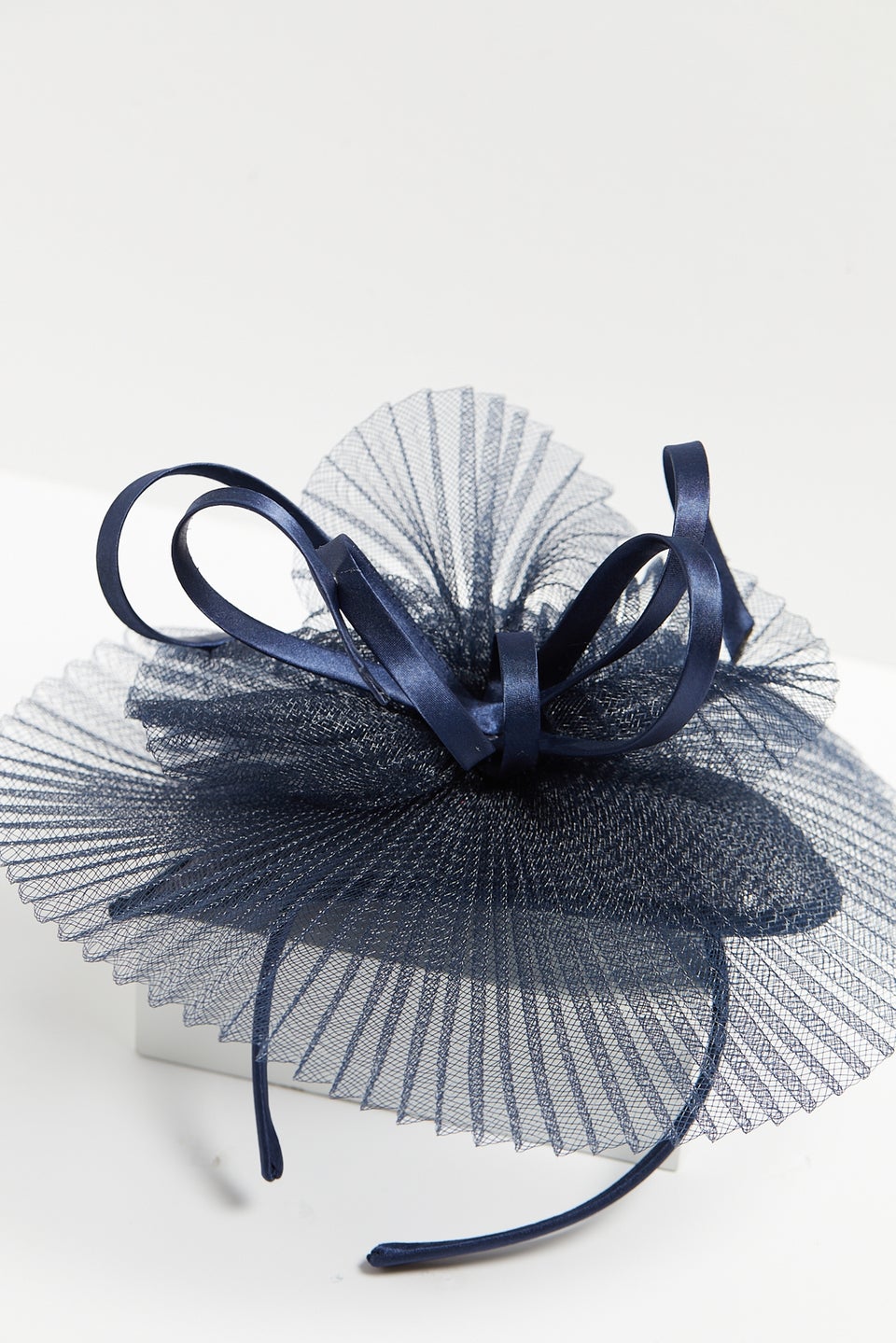 Jon Richard Navy Pleated Fascinator