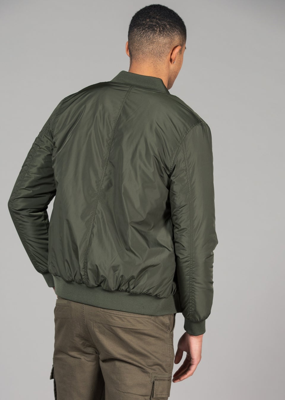 Tokyo Laundry Khaki Bomber Jacket with Zip Fastening