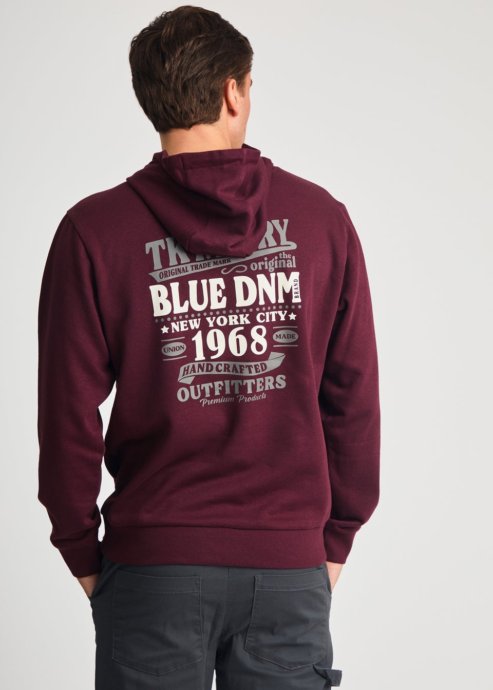 Tokyo Laundry Burgundy Printed Hoody With Drawcord