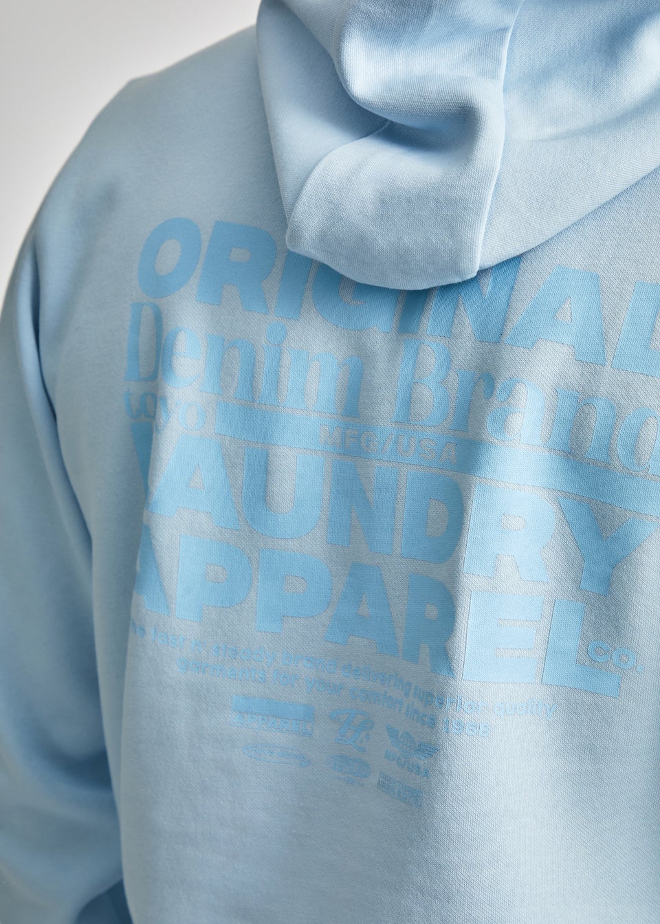 Tokyo Laundry Light Blue Printed Hoody With Drawcord