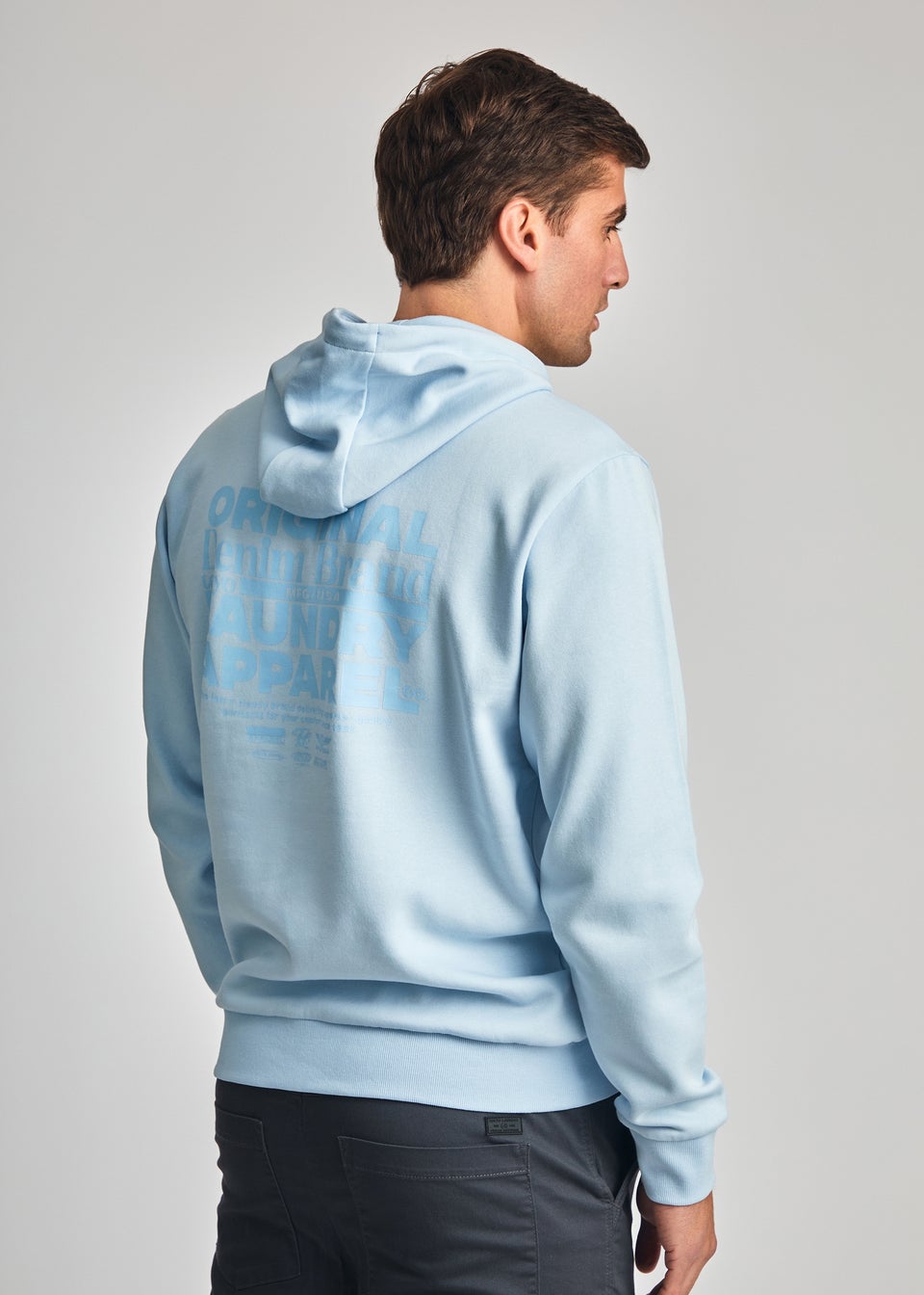 Tokyo Laundry Light Blue Printed Hoody With Drawcord