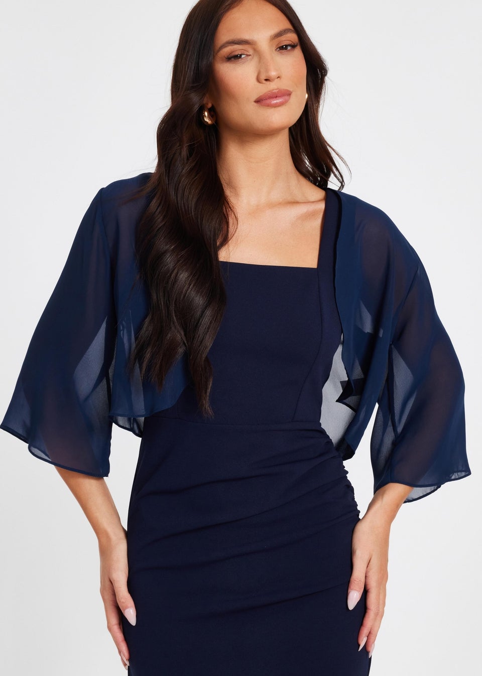 Quiz Navy Crop Sleeve Cover Up