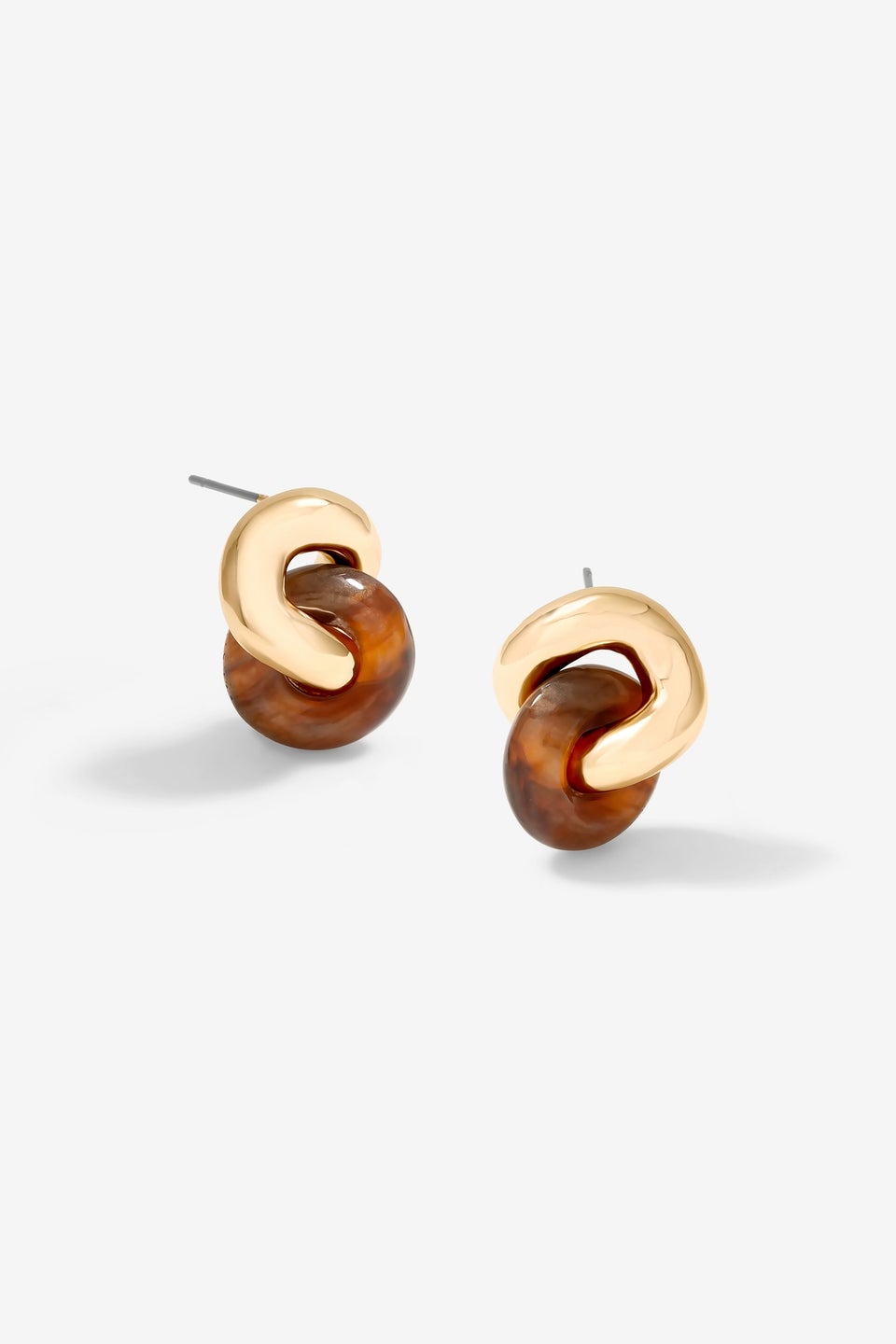 Jon Richard Gold Plated Polished & Resin Knot Stud Earrings