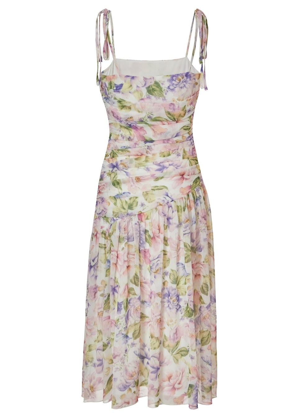 Quiz Multi Petite Chiffon Ruched Midaxi Dress