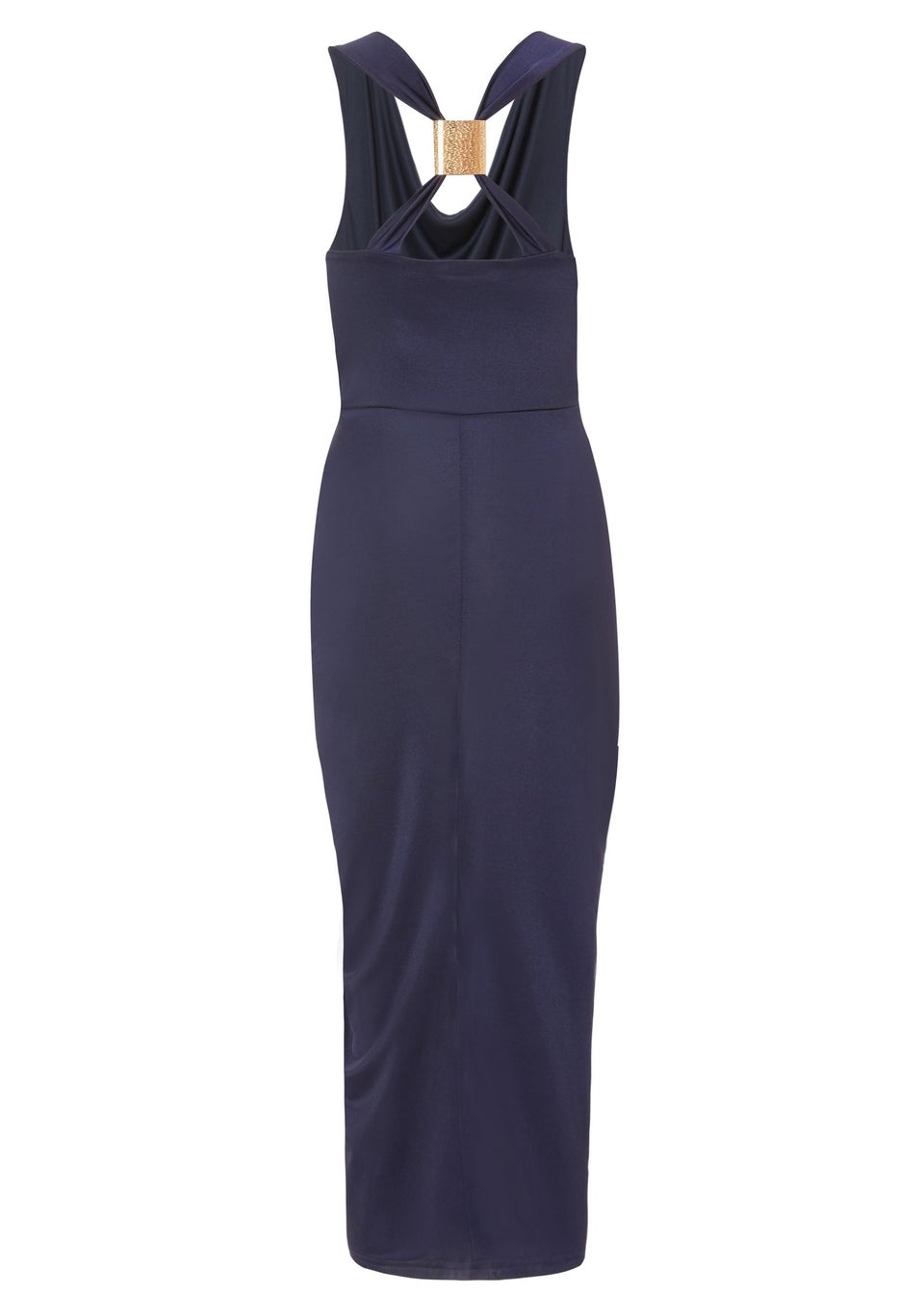 Quiz Navy Cowl Neck Midi Dress
