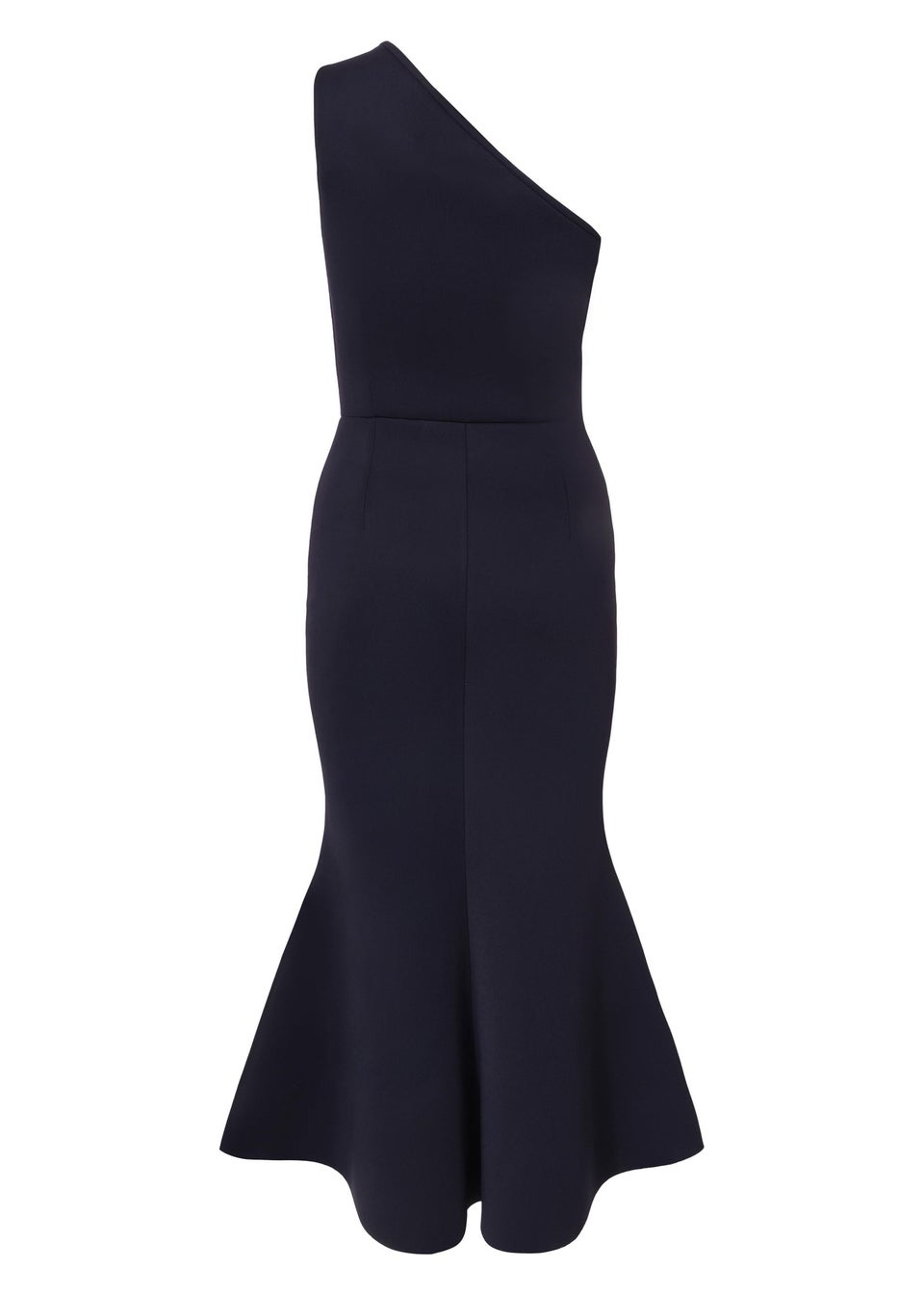 Quiz Navy One Shoulder Peplum Dress