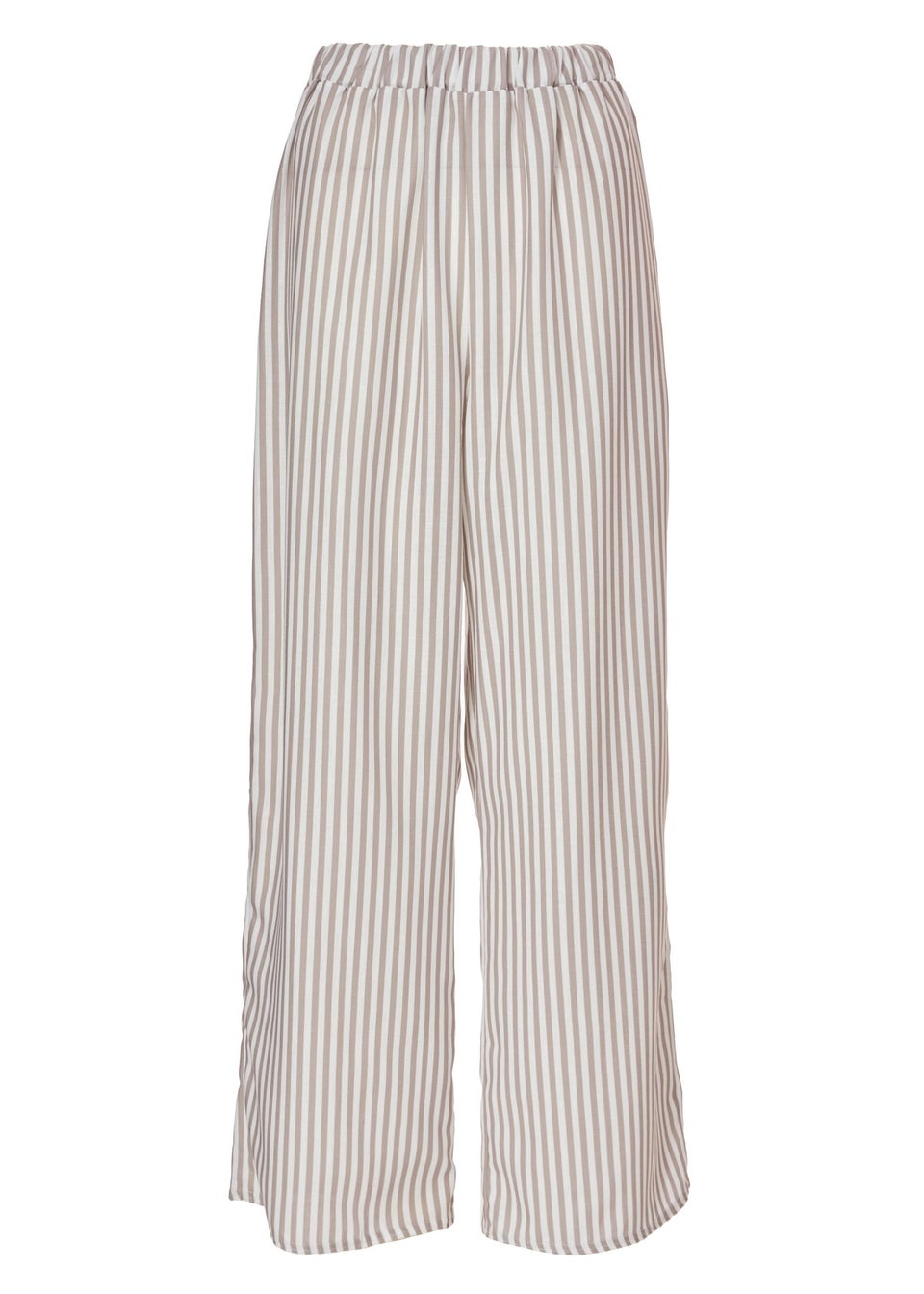 Quiz Stone Striped Wide Leg Trousers