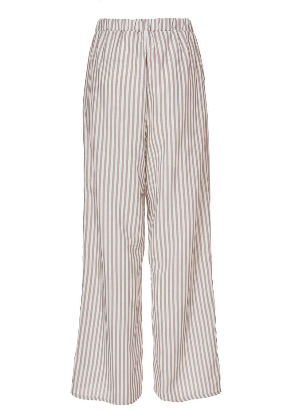 Quiz Stone Striped Wide Leg Trousers
