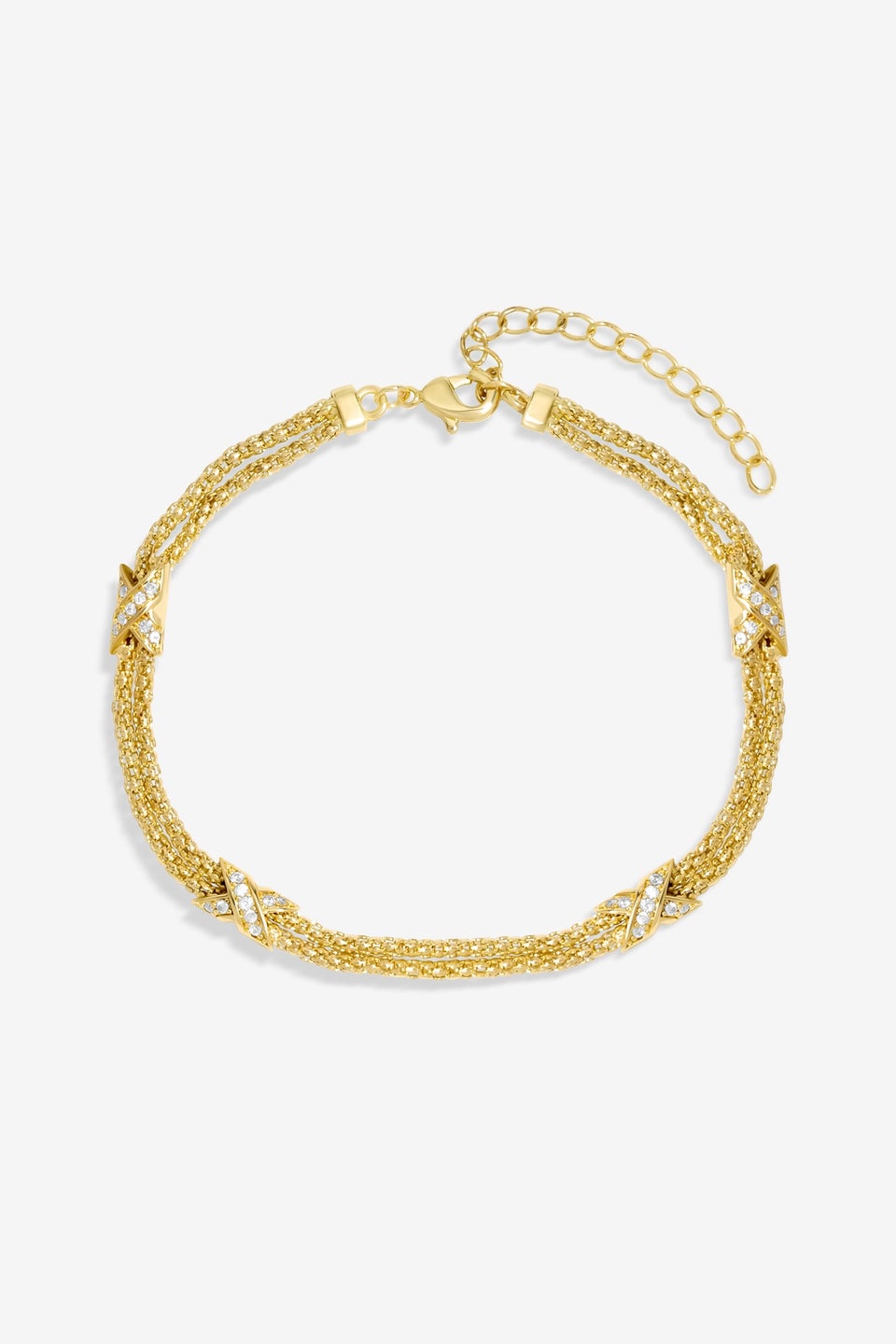 Jon Richard Gold Plated Mesh & Kiss Bracelet