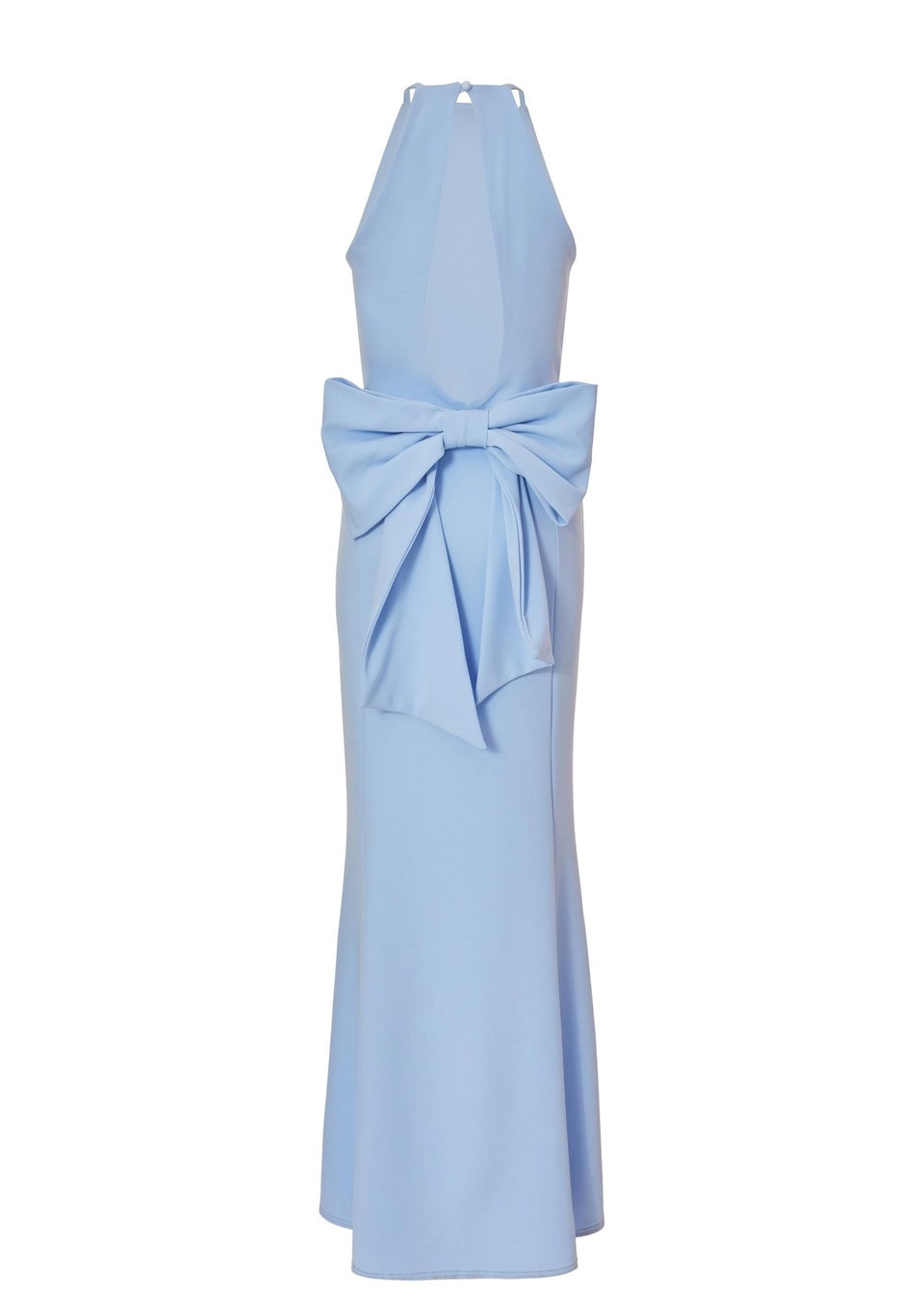 Quiz Blue Halter Neck Fishtail Maxi Dress