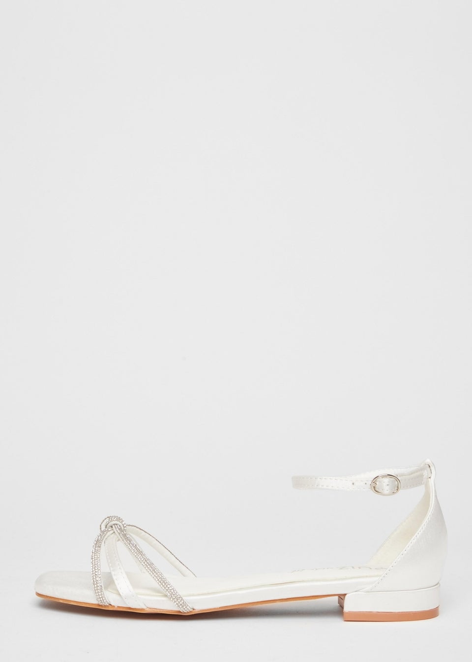 Quiz White Wide Fit Knot Front Sandals