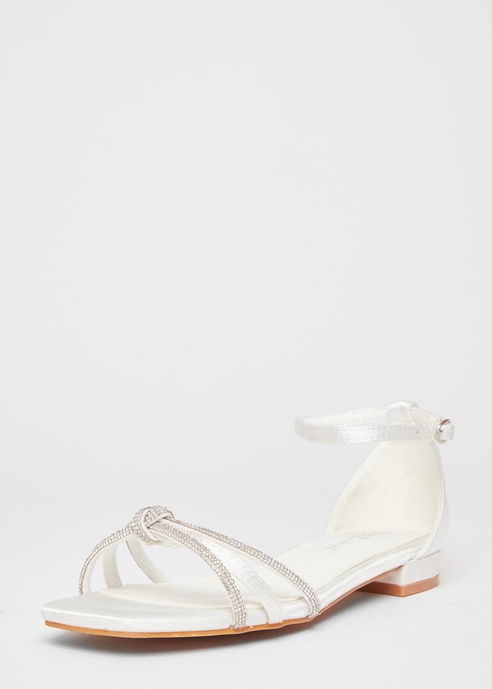 Quiz White Wide Fit Knot Front Sandals