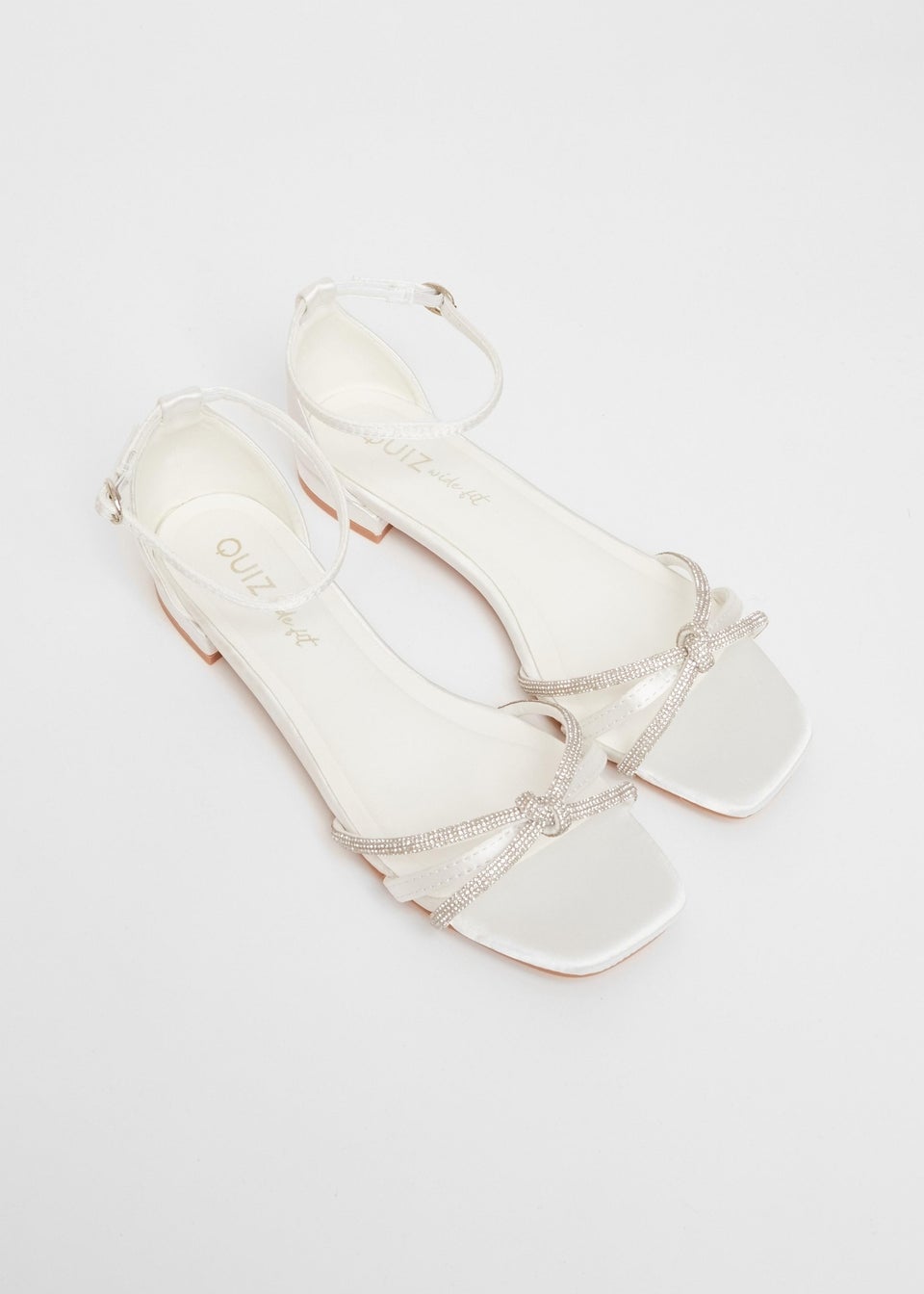 Quiz White Wide Fit Knot Front Sandals