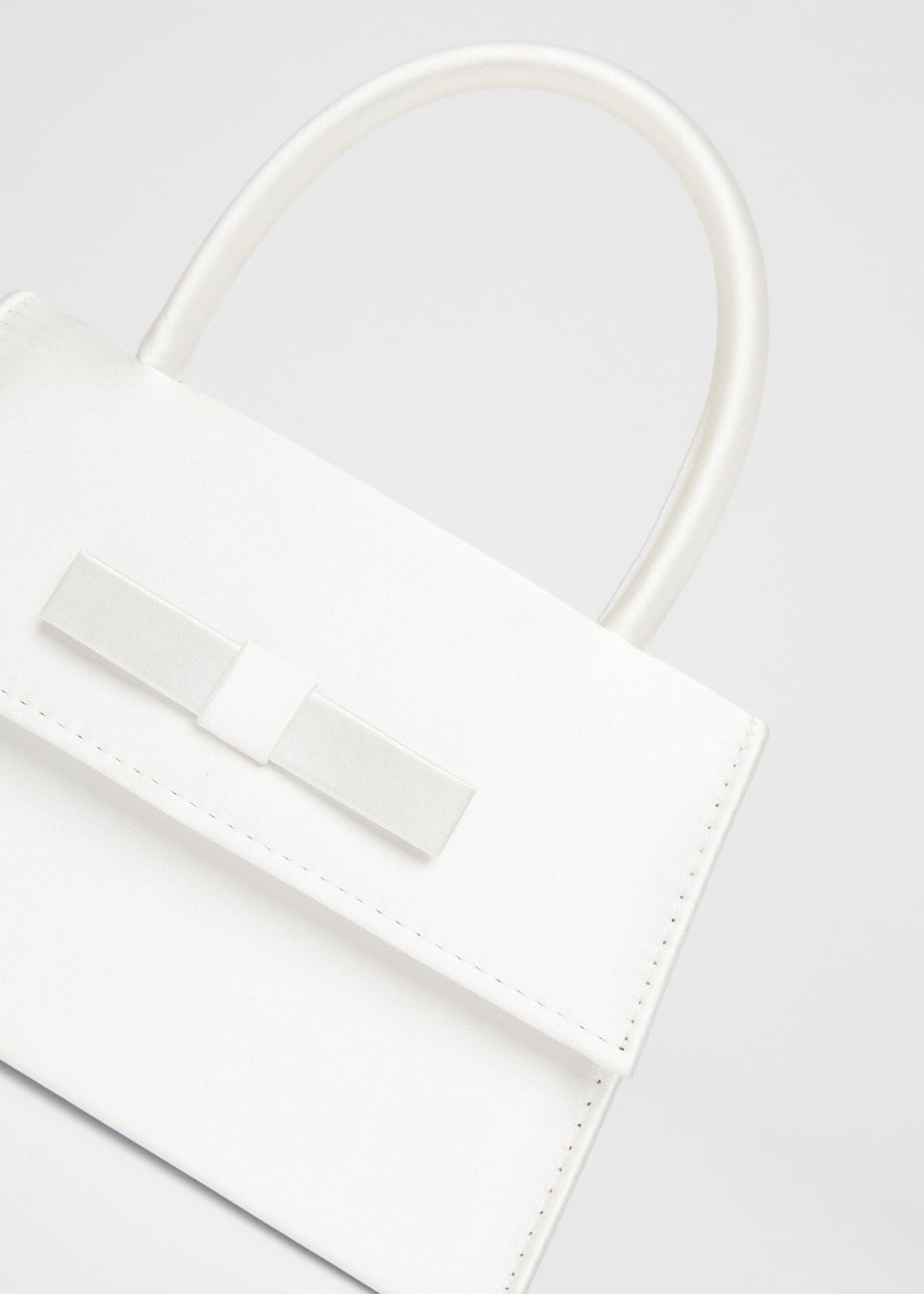 Quiz White Bridal Satin Top Handle Bag