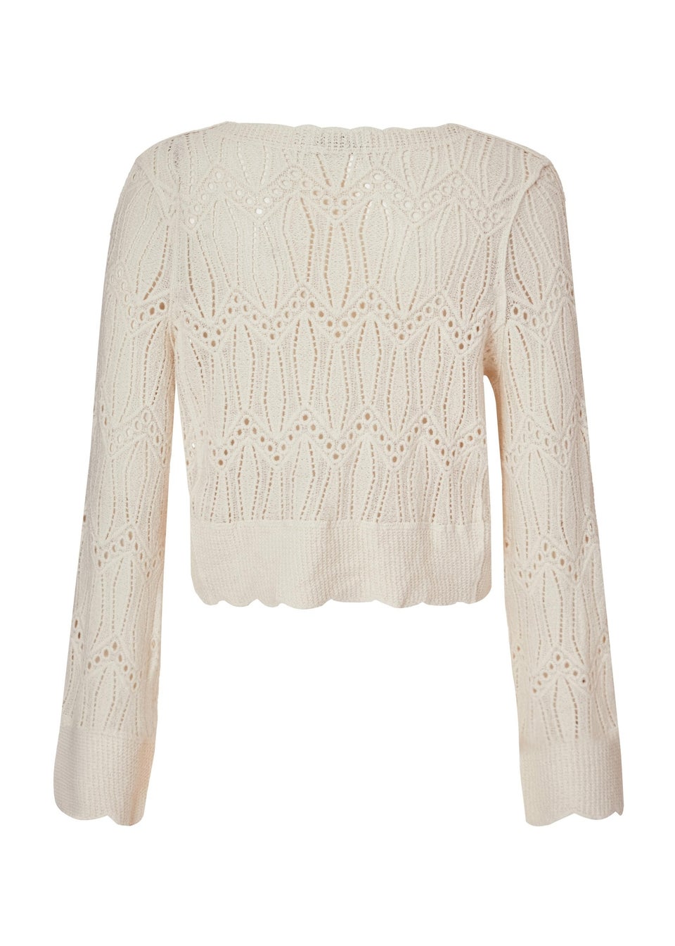 Quiz Cream Knit Cropped Cardigan