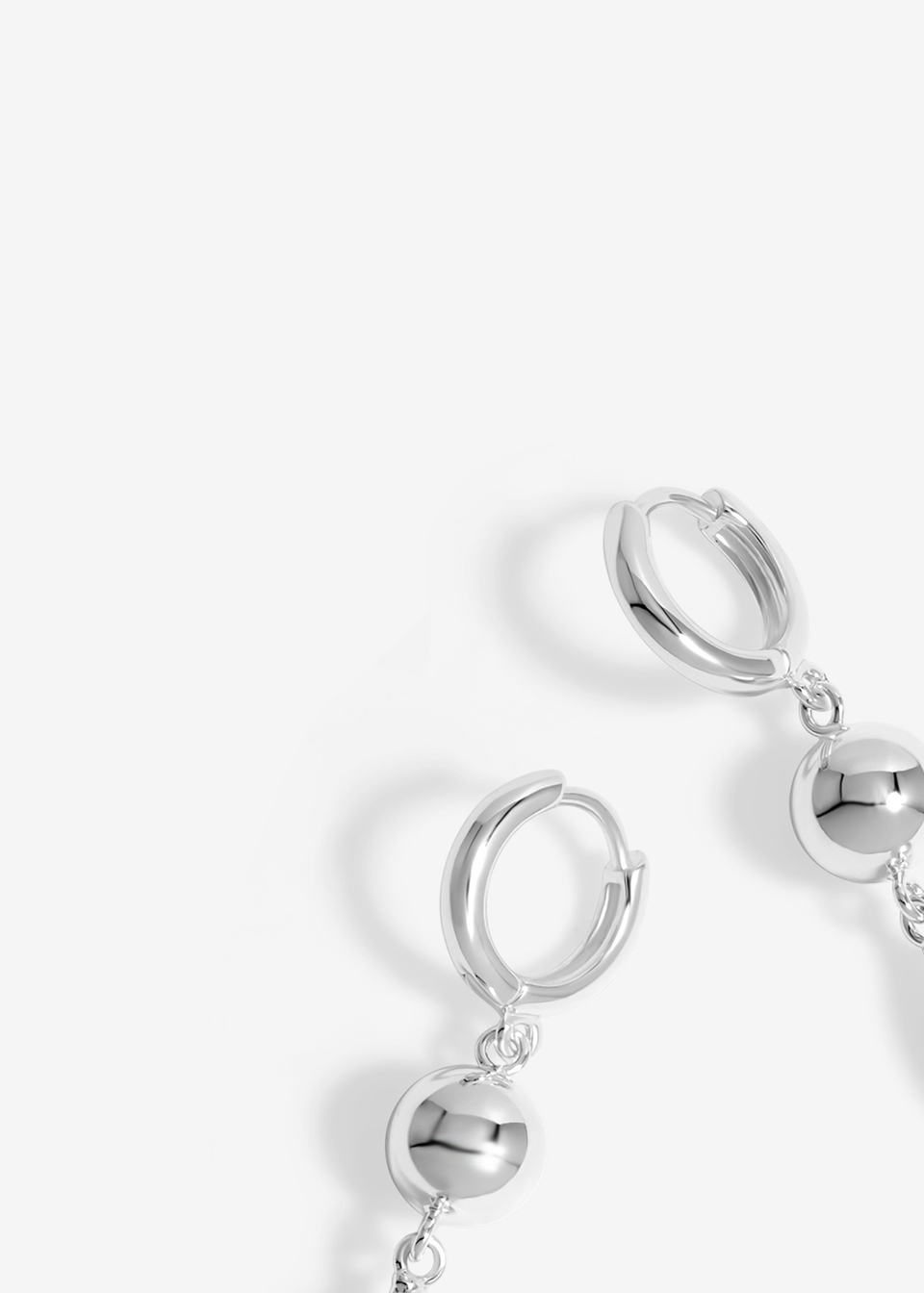 Jon Richard Silver Plated Orb & Teardrop Polished Earrings