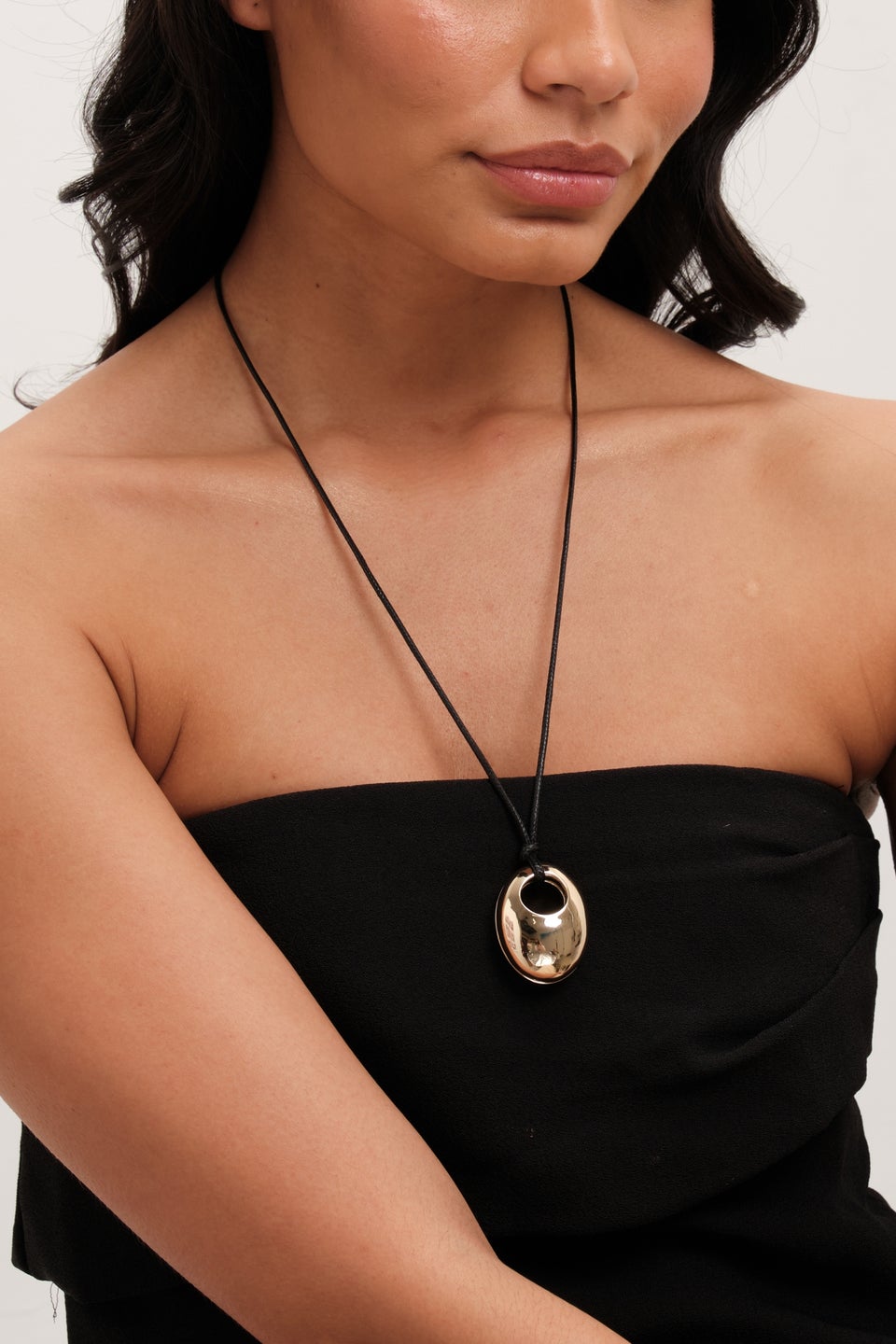 Jon Richard Gold Plated Open Polished Drop Cord Necklace