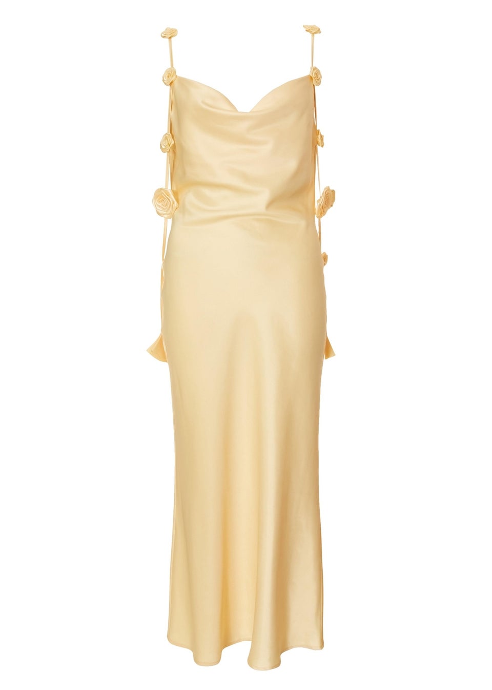 Quiz Yellow Satin Midaxi Dress