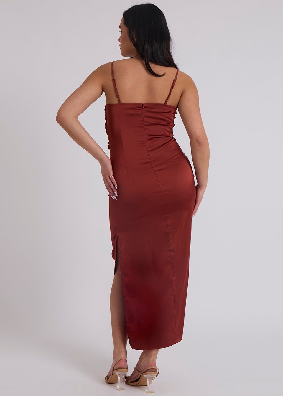 Urban Bliss Red  Satin Organic Chain Dress