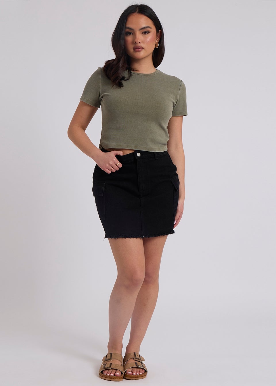 Urban Bliss Black Cargo Mini Skirt