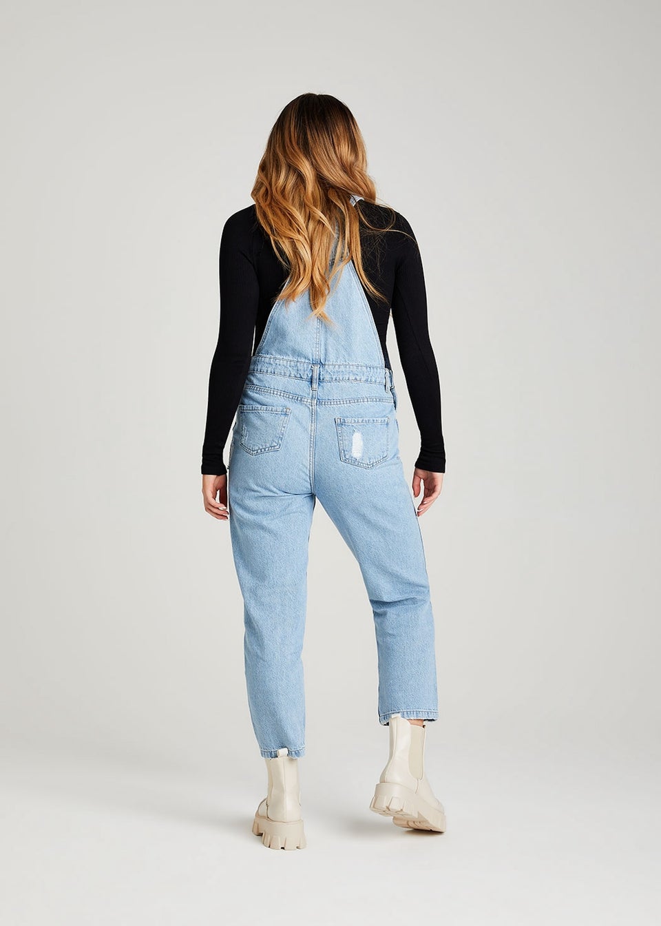Urban Bliss Blue Ripped Long Dungaree