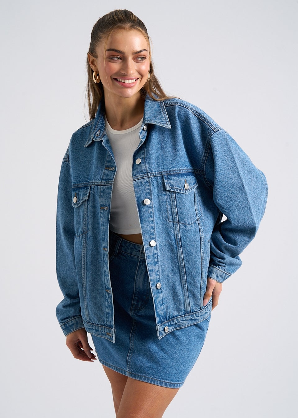 Urban Bliss Mid Blue Mom Skirt