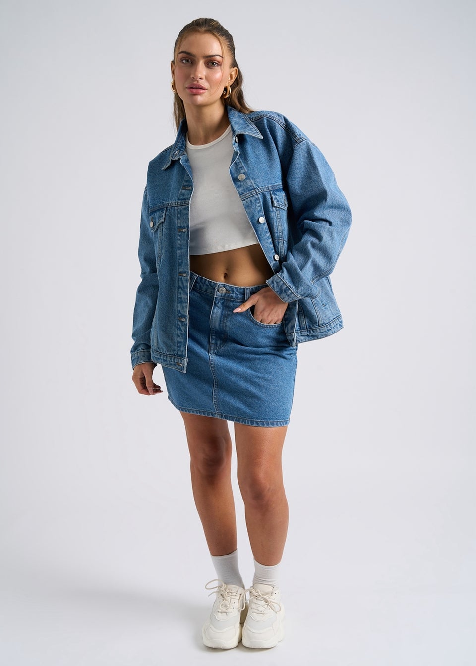 Urban Bliss Mid Blue Mom Skirt