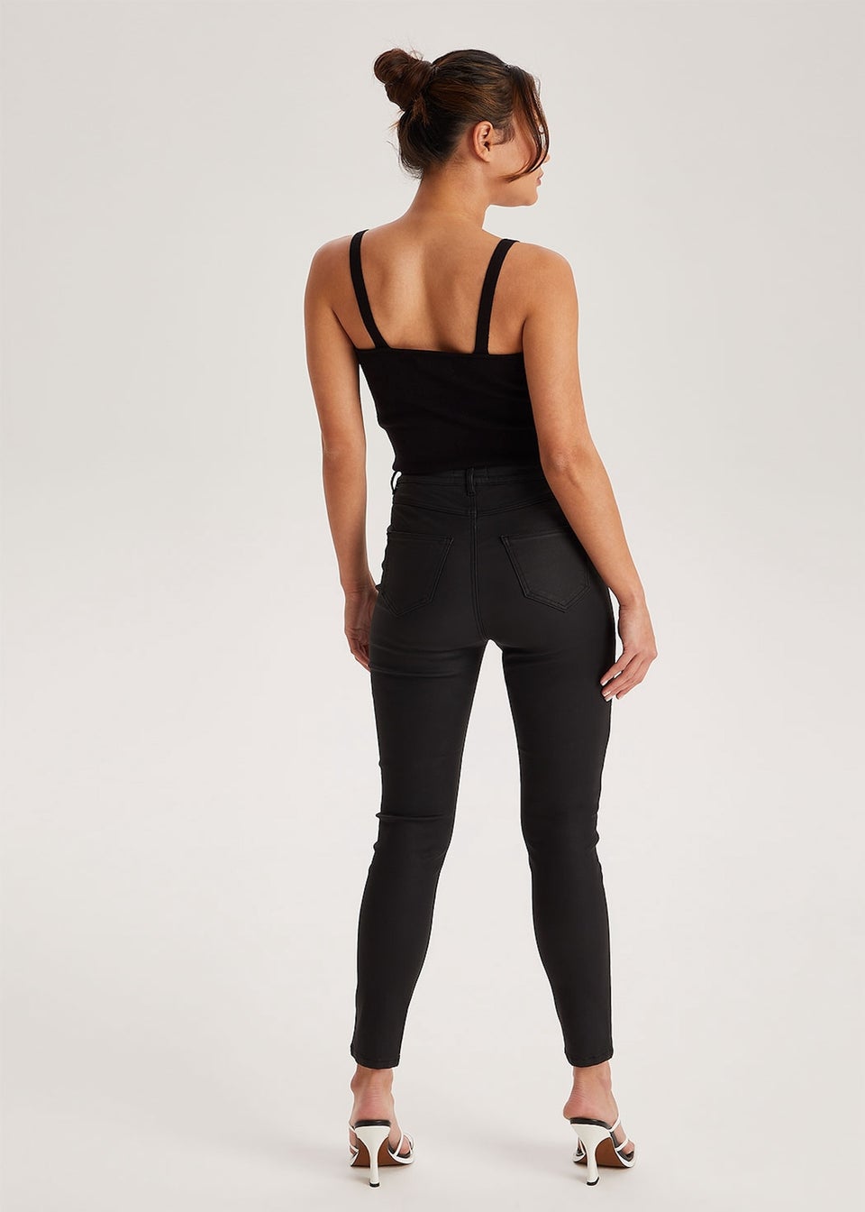 Urban Bliss Black High Waist Skinny Disco Jeans