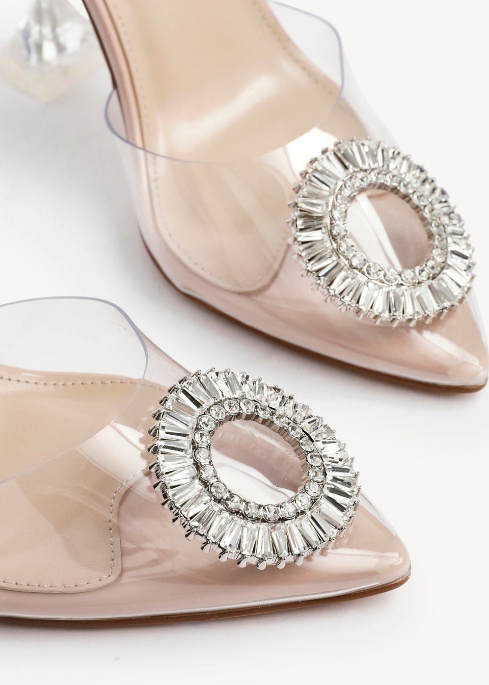 Linzi Tamsin Sand Perspex Court Heel