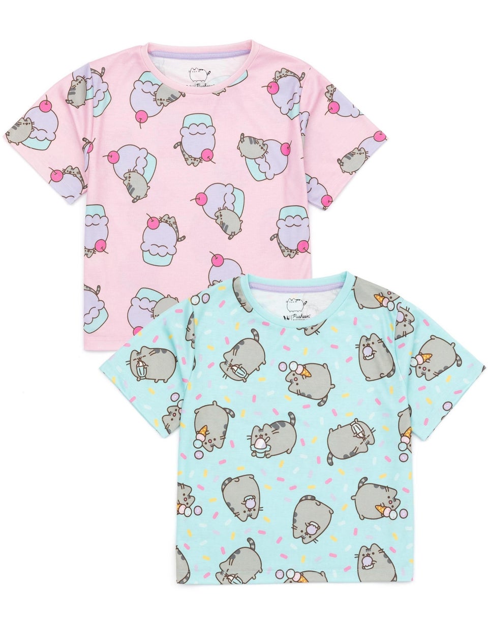 Pusheen Kids Shortie Multi Coloured Pyjamas 2 Pack (2-14 Years)