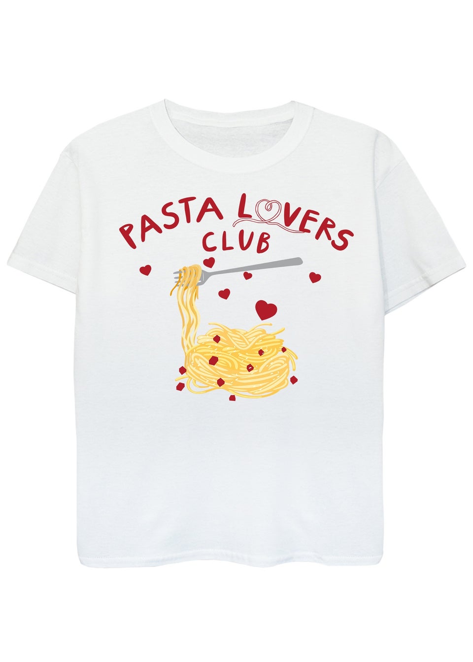 Brands In Pasta Lovers Club Kids White T-Shirt (3-13 Years)