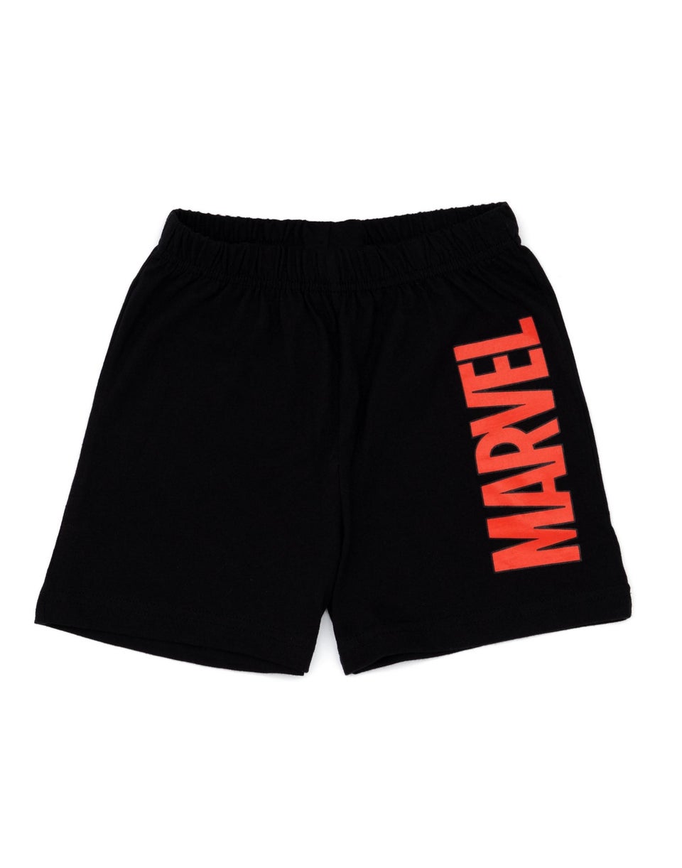 Disney Marvel Avengers Kids Black & Grey Shortie Pyjamas (2-8 Years)