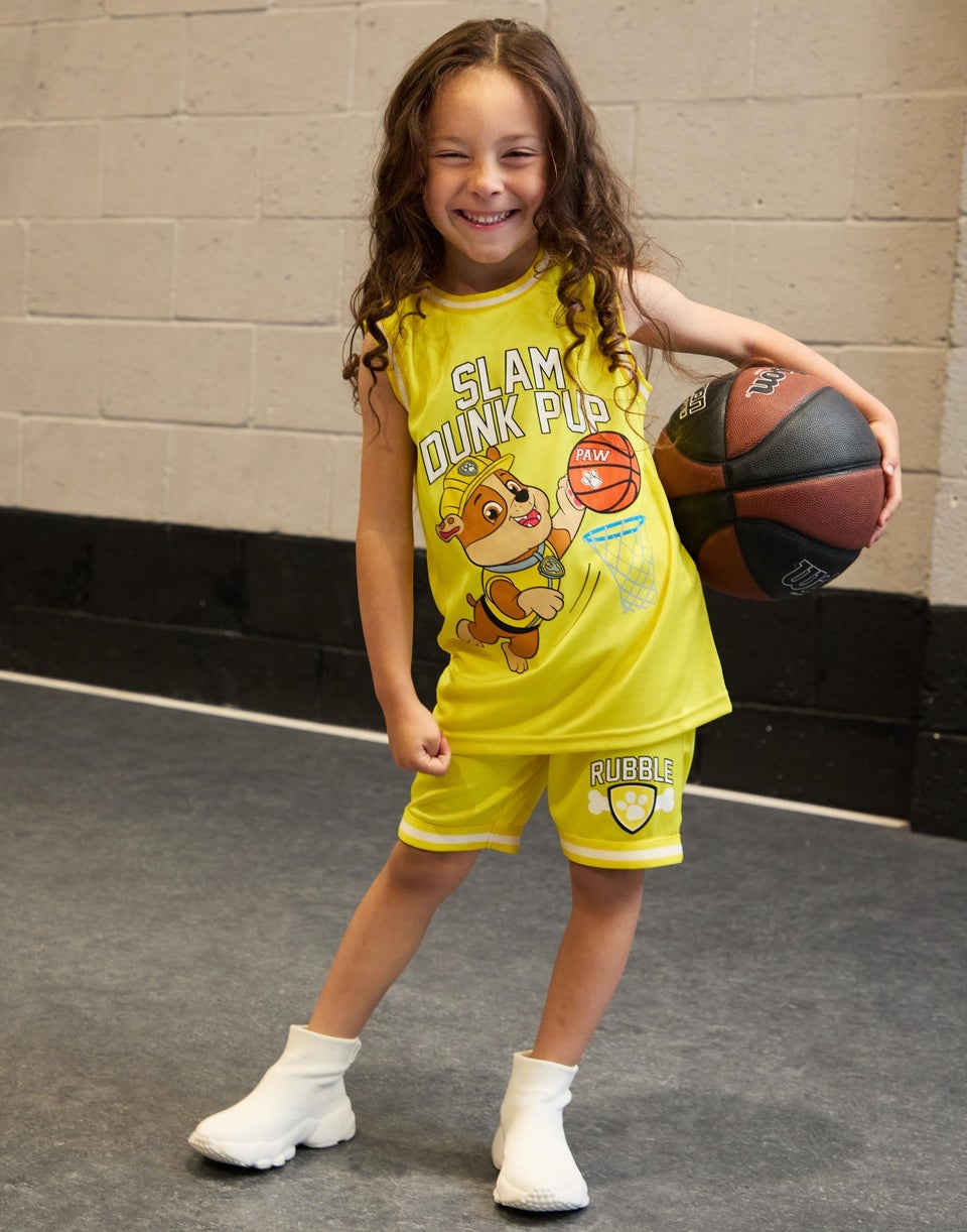 Paw Patrol Rubble Kids Yellow Basketball Set (2-7 Years)