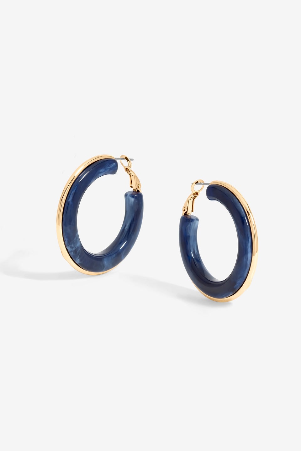 Mood Gold Blue Resin Large Hoops