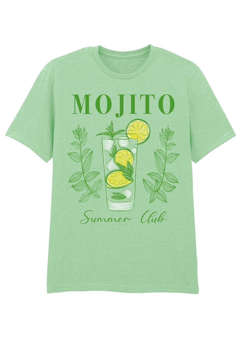 Brands In Mojito Summer Club Mint Boyfriend Fit T-Shirt