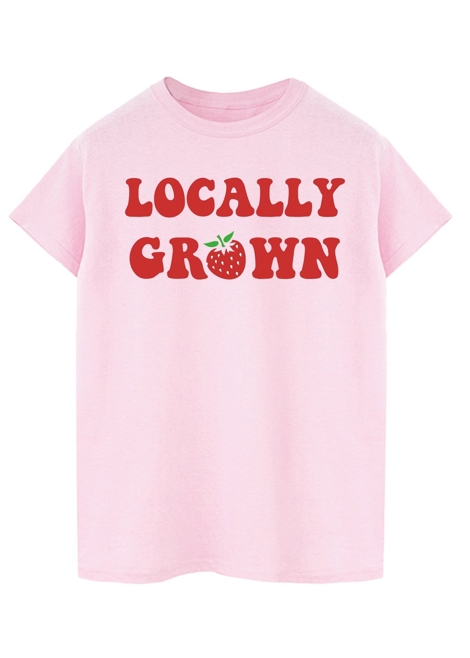 Brands In Strawberry Locally Grown Pink Boyfriend Fit T-Shirt