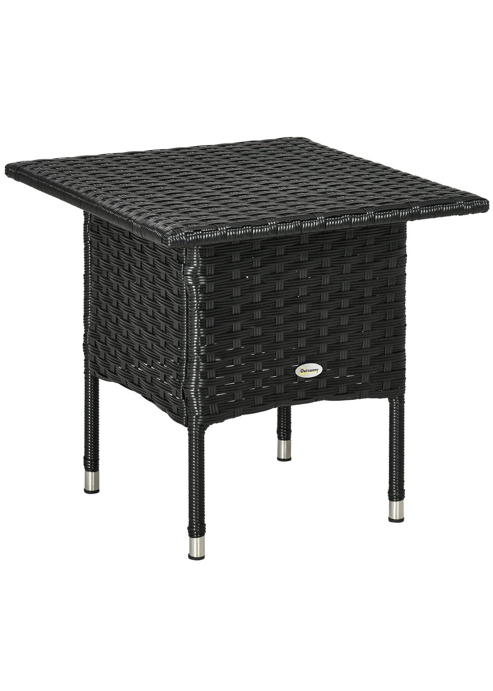 Outsunny PE Rattan Outdoor Coffee Table Easy Match Rattan Side Table