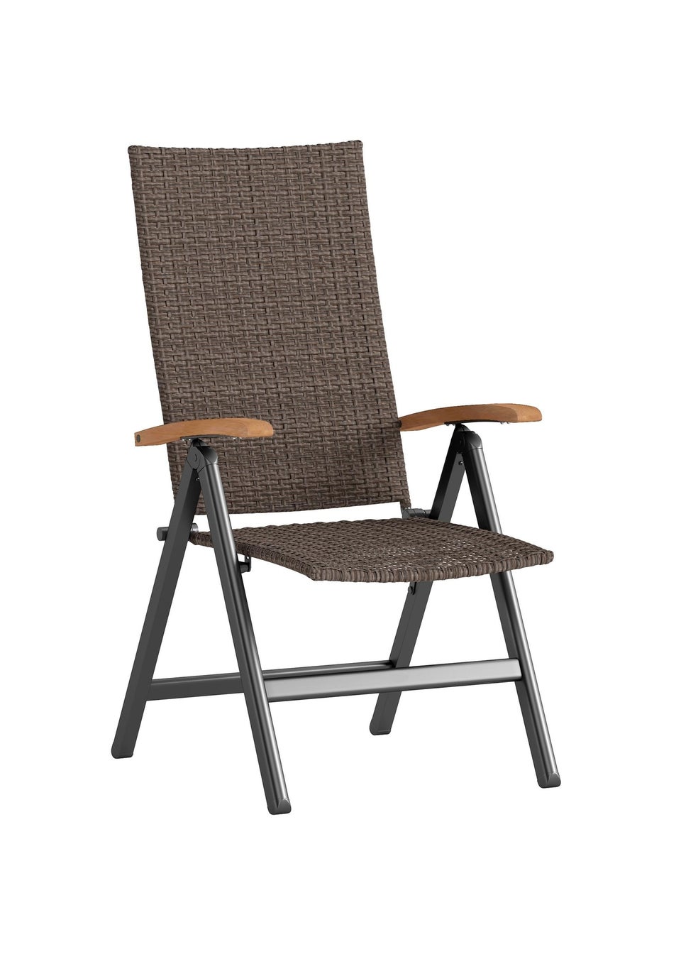 Outsunny Outdoor Folding Rattan Chair Dining Chair
