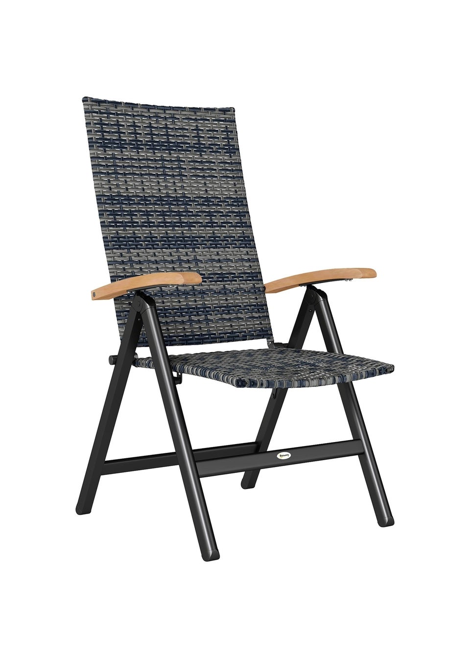 Outsunny Outdoor Folding Rattan Chair Dining Chair