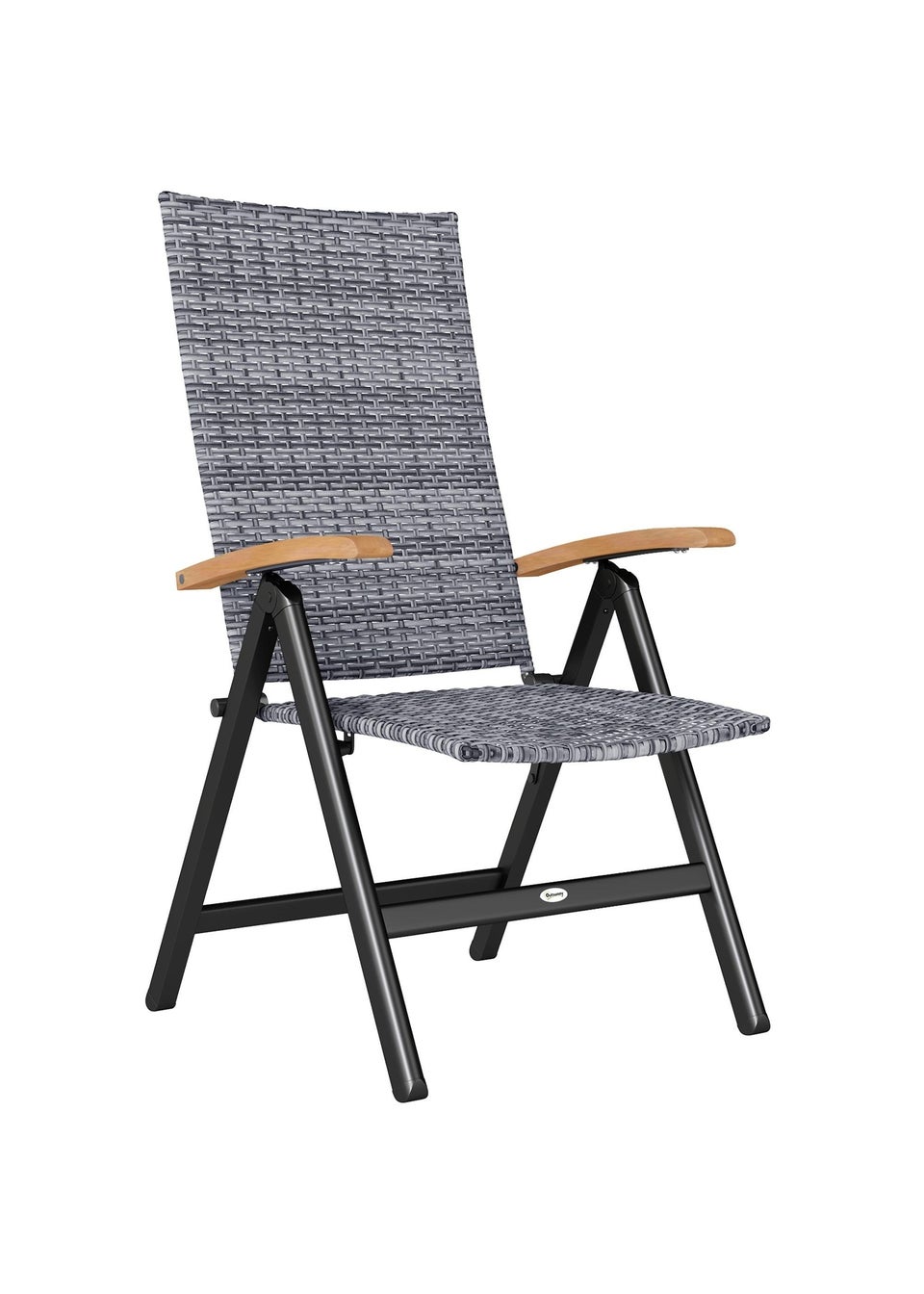 Outsunny Outdoor Folding Rattan Chair Dining Chair