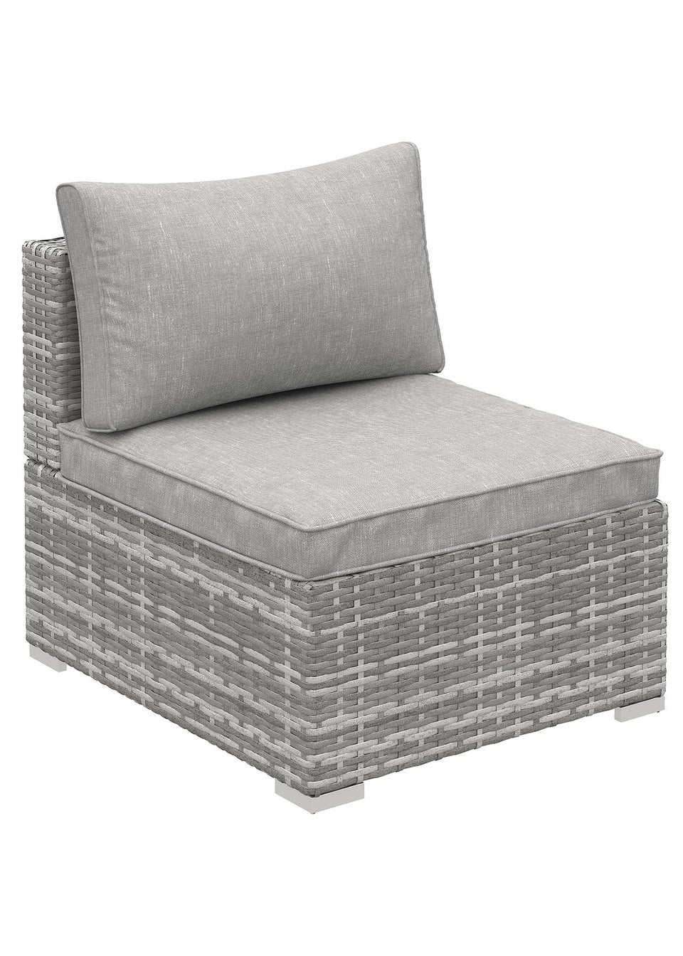 Outsunny Outdoor Garden Furniture Rattan Single Middle Sofa with Cushions