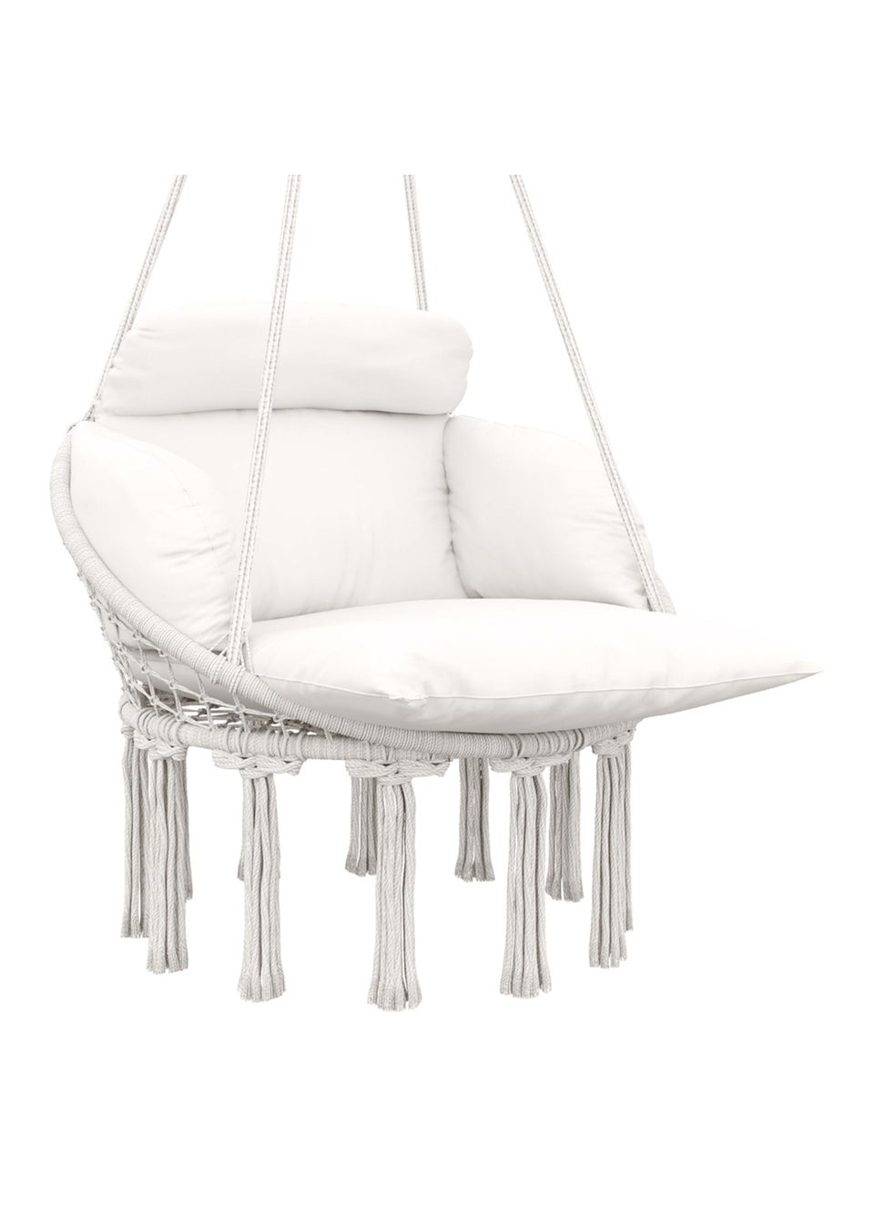 Outsunny Hammock Chair Boho Hanging Swing Chair with Cushion