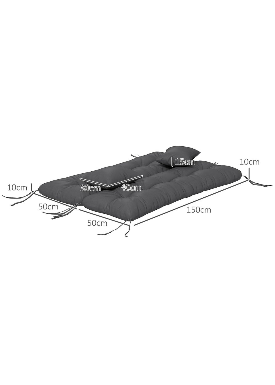 Outsunny Outdoor Back and Seat Cushion with Pillows No Swing