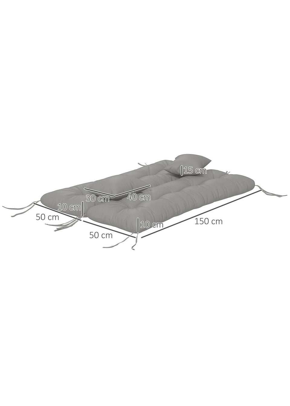 Outsunny Outdoor Back and Seat Cushion with Pillows No Swing
