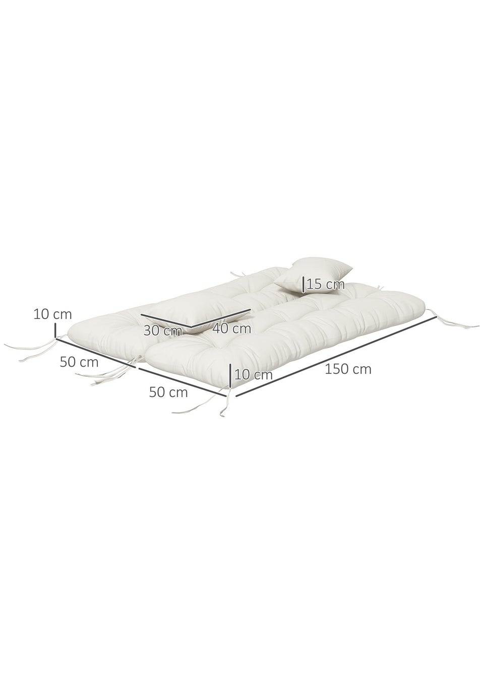 Outsunny Outdoor Back and Seat Cushion with Pillows No Swing