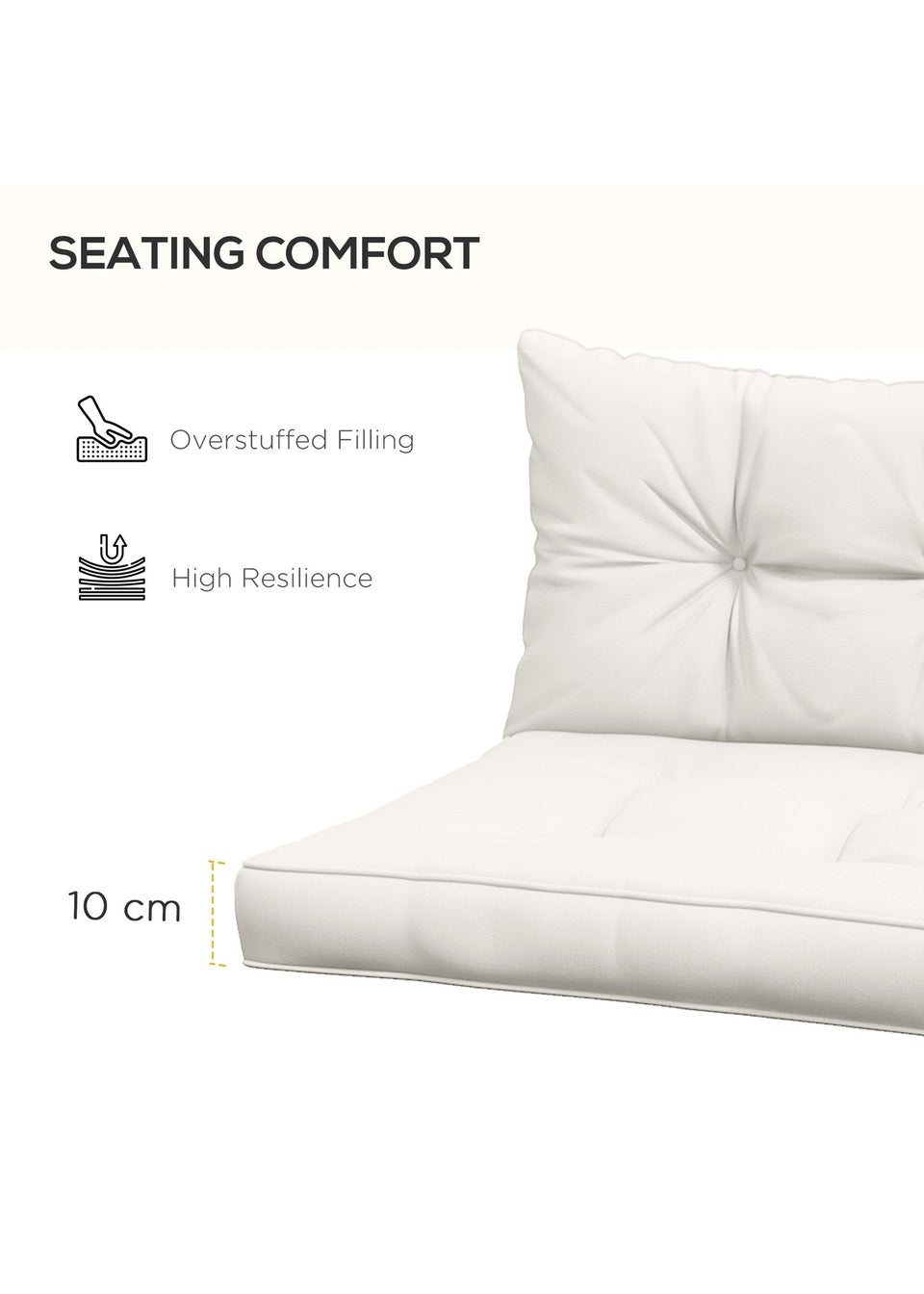Outsunny 2pc Outdoor Seat Cushion for Patio Furniture
