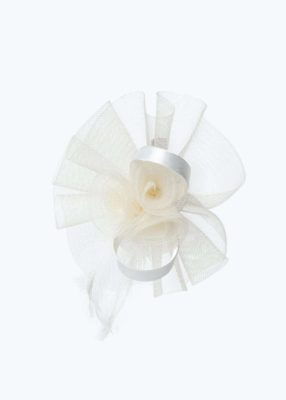 Muse White Fascinator Clip